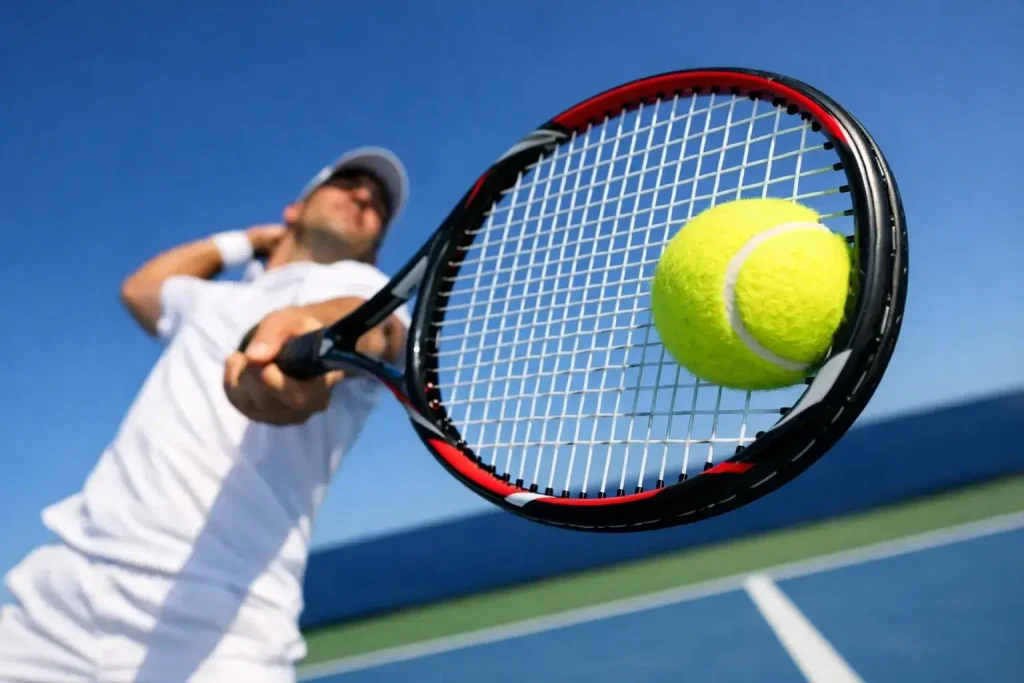 Giocatore di tennis al momento dell